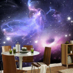 3D seinamaaling magamistoa seintele Moodne abstraktne universumi t&auml;hed Galaxy tapeet elutoa lae tapeet 200 cm(W) x 140 cm(H)