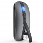 Kahe režiimiga 2400 dpi C-t&uuml;&uuml;pi taaslaetav juhtmevaba hiir &Uuml;he kl&otilde;psuga lauaarvuti 2,4 g Bt5.1 vaikne Bluetooth Usb C m&auml;nguhiired hall v&auml;rv