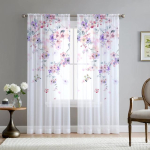 Phalaenopsis lilleline l&auml;bipaistev Voile kardin eluks S&ouml;&ouml;gituba Magamistoa K&ouml;&ouml;giaken L&auml;bipaistev &scaron;ifoonist lilled t&uuml;llkardinad 1 PCS W150XH250cm