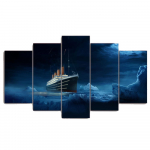 Seinakunsti l&otilde;uendimaal HD-prinditud moodulpilt 5 paneeliga Titanicu j&auml;&auml;m&auml;e filmiplakat elutoa kodukaunistuseks ilma raamita 20x35cm*2 20x45cm*2 20x55cm*1