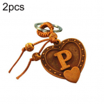 shanfji 2Pcs Elephant Heart Horse Tortoise Knot Hanging Pendant Keyring Keychain Holder Heart #