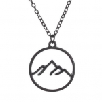 Geomeetriline kaelakee ripats, &otilde;&otilde;nes kaelakee naistele must