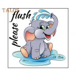 WC-kleebis Multifilm Elevandimustriga seinaplaadikleebis Isekleepuv veekindel vannitoa tualettruumi seinakleebis kodukaunistuseks 25*25cm