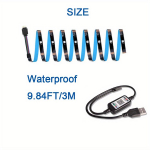 LED veekindlad ribavalgustid Intelligentne valgusriba rakenduse h&auml;&auml;ljuhtpuldiga, mis sobib v&auml;litingimustes 5050 RGB muusika s&uuml;nkroonse v&auml;rvimuutva valgusega