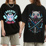 Anime Demon Slayer T-s&auml;rk Kimetsu No Yaiba Funny Fight Inosuke T-s&auml;rgid Meeste Naiste mood l&uuml;hikeste varrukatega T-s&auml;rk Oversized S must