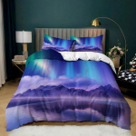 3D Arctic Aurora voodipesukomplekt Ilus maastik tekikate padjap&uuml;&uuml;r 2/3 t&uuml;kki AU180 * 210 t&auml;issuuruses kiiresti kuivav kodusisustus DE 135x200cm