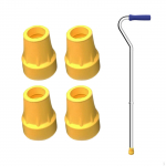 4 7/8-tollised otsikud, vastupidavad asendused, h&otilde;lpsasti paigaldatavad ja puidust kargud, kollane