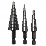 3tk 3-12mm 4-12mm 4-20mm HSS sirge soonega astmeline puuritera komplekt Titaankattega puidust metallist augul&otilde;ikuri s&uuml;damikuga puuritera komplekt