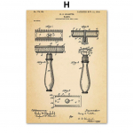 Juuksuripood Patent Seinakunst L&otilde;uend Maalimine Juuksel&otilde;ikurid K&auml;&auml;rid Kuivati ​​Plakatid Ja Prindid Kunst Seinamaal Elutoa Sisustus A4 21X30cm No Framed