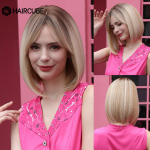HAIRCUBE L&uuml;hikesed sirged Bob Parukad Blonde Ombre S&uuml;nteetilised Parukad naistele Paukutega Daily Lolita Natural Wigs Kuumakindel