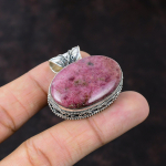 Roodoniit ripats K&auml;sit&ouml;&ouml; Unikaalne disain Ehted 925 Sterling H&otilde;be Ripats Vintage Ripats Kivist Ehted Kingitus Emale Imeline Ripats pink