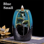Keraamiline Waterfall Backflow viirukip&otilde;leti Creative Viiruk Sandalwood Tower Viiruk Kodukaunistus Kingitus Viiruk Size S(13cm&times;9cm) sinine