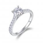 Bague Ringen S925 h&otilde;bedast inkrusteeritud 1 kat Moissanite s&uuml;dameteemalised naiste s&otilde;rmuse ehted Nude Cargo（No.5） teemant