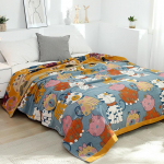 Vaba aja tekk Kawaii diivani r&auml;tik Multikas kass, suvine lahe tekk, kaheinimese puuvillane voodi, pehme lina 150x200cm