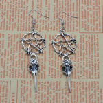 Skeleton Crow &Otilde;&otilde;nes Pentagrammi Disain Rippuvad K&otilde;rvar&otilde;ngad Sulamist Ehted Gooti stiilis Loominguline isiksus Naise kingitus