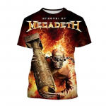 3D Mood Megadeth Printing T-s&auml;rk Suvine Meeste Naistele Populaarsed T-s&auml;rgid Hip-hopi stiilis L&uuml;hikeste varrukatega Pullover Poiste Vintage Topid XL