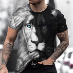 Tiger Fighting Animal Beast Fierce T-s&auml;rk 3D Prindiga T-s&auml;rk Suvine Meeste Suur l&uuml;hikeste varrukatega Topid Tees Meeste Disainriided XXL