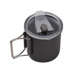 V&auml;litingimustes kasutamiseks m&otilde;eldud 300 ml k&otilde;va anodeeritud alumiiniumist veetass koos kokkupandava k&auml;epideme ja kaanega Anodized Aluminum 300ml