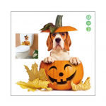 Halloweeni k&otilde;rvitsa tualettruumi kleebis Veekindel isekleepuv Tugev kleepuvus Erksav&auml;rviline Vannitoa seinakleebis WC katte dekoorkleebis Dog