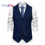 Cozy Up meeste kalasabast tweedist vest Briti pulmade esmaklassiline villasegu &uuml;likond Vest &auml;ri pidulik kleit vestid vest XXL