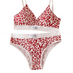 2 tk/komplekt naiste aluspesu komplekt, v&auml;rviga sobiv leopardimustriline reguleeritav rihm, &otilde;mblusteta juhtmevaba 3/4 tassi pehme elastne, antiseptiline alusp&uuml;kste rinnahoidja komplekt must