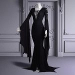 Gootiline Seksikas V-kaelusega Merineitsi Seelik Halloween Keskaegne Cosplay Kleit Naiste Vintage Kost&uuml;&uuml;m Maxi Kleit XXXXXL must