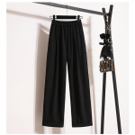 DIMANAF 2024 Plus Size pikad p&uuml;ksid naiste elastsed vedruga lahtised k&otilde;rge v&ouml;&ouml;kohaga harem Vintage soliidsed vabad vabaaja p&uuml;ksid laia s&auml;&auml;rega p&uuml;ksid 5XL 2XL must