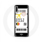 Coque pour Samsung Galaxy A50 Billet d'avion Bruxelles