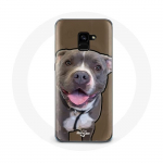 Samsung Galaxy A8 Plus Pitbull Dog &uuml;mbris, valge hall