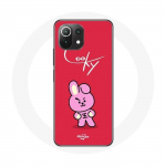 Coque pour Xiaomi Mi 11 Lite BTS Bangtan Gar&ccedil;ons BT21 Cooky Fond Rouge