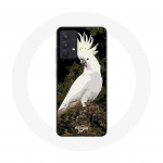 Coque pour Samsung Galaxy A13 4G / A13 4G Lite Cacatoes Perroquets Blanc sur l'arbre