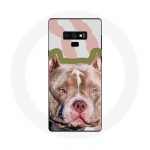 &Uuml;mbris Samsung Galaxy Note 9 Brown Pitbull Dog jaoks