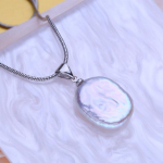 SENIKO looduslikud magevee suured barokkp&auml;rli kaelakeed naistele, moodne klassikaline ripats ketiga s&uuml;nnip&auml;evakingitus valge