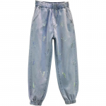 WTEMPO Naiste s&uuml;gise suured p&uuml;ksid S-5XL Rhinestone vabaaja p&uuml;ksid Naiste talve &uuml;hev&auml;rvilised elastsed v&ouml;&ouml;kohad lahtised pikad p&uuml;ksid XXXXXL sinine