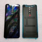 New Tempered Glass Back Cover For Vivo X27 Pro Spare Parts Back Battery Cover Door Housing + Camera frame + Flash cover valge