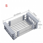 Sisset&otilde;mmatav roostevabast terasest k&ouml;&ouml;gi t&uuml;hjendusresti valamu riiul kodun&otilde;ude korraldamiseks sobib ristk&uuml;likukujulise valamuga S hall
