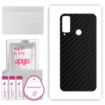 apgo Protective Skin Sticker for the back compatible with Honor Play 4T, Wrap Film, Foil, Vinyl - Pattern Carbon Black