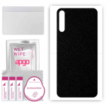 apgo Protective Skin Sticker for the back compatible with Tecno Camon 12 Pro, Wrap Film, Foil, Vinyl - Pattern Matte Black