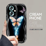 Armas koomiksimustriga kreemjas tekstuuriga korpus, lainelise servaga pehme silikoonkaanega telefoni&uuml;mbris OPPO Reno Realme jaoks OPPO A15 valge