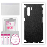 apgo Protective Skin Sticker for the back+sides compatible with Oppo Reno3, Full Wrap Film, Foil, Vinyl - Pattern Black Honeycomb
