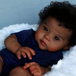 50 cm Reborn Baby Doll Raven Must Nahk K&auml;sijuurtega lokkis juustega Nukk M&auml;nguasi Pehmest riidest Kehanukud M&auml;nguasjad