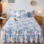 Kahekohaline pitsiline seelik, colcha de cama queen, Plant tr&uuml;kitud voodikate &uuml;he-/queen-/king-size voodilina(Padjap&uuml;&uuml;r vajab tellimist) Single 120x200cm 1pc