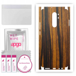 apgo Protective Skin Sticker for the back+sides compatible with Xiaomi Redmi 9, Full Wrap Film, Foil, Vinyl - Pattern Tigerwood