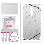 apgo Protective Skin Sticker for the back+sides compatible with Realme X2 Pro, Full Wrap Film, Foil, Vinyl - Pattern White Marble