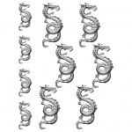 10 tk k&uuml;&uuml;nekunsti kivid Hiina sodiaagi draakon l&auml;ikiv sulam 3D metallist draakoni k&uuml;&uuml;nte aksessuaarid naistele kuldne