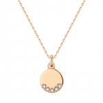 Kinel Rose Gold v&auml;rvi m&uuml;ndiripatsiga kaelakee l&auml;ikiva tsirkooniga roosa kuldne v&auml;rv