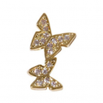 Manik&uuml;&uuml;r Decor Butterfly Exquisite Elegant Cubic Zirconia Pilkup&uuml;&uuml;dev Nail Butterfly Stud Nail Beauty 2 kuldne