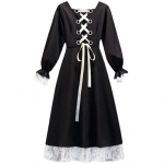 QICED Suures suuruses naiste seelik Fat Mm vanuse v&auml;hendamise seelik Western Look &otilde;huke prantsuse Hepburni stiilis must kleit S