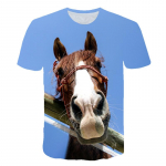 Ilus loomade hobuse mustriga T-s&auml;rk meestele Suvine 3D Mood Graafilised T-s&auml;rgid Vabaaja Huvitavad T-s&auml;rkide topid S