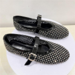 Kristall Naiste V&otilde;rk Baleriinad Tantsukingad Daamide Rihm Mary Janes Rhinestone Sandaalid &Otilde;&otilde;nes Sandaalid 40 must